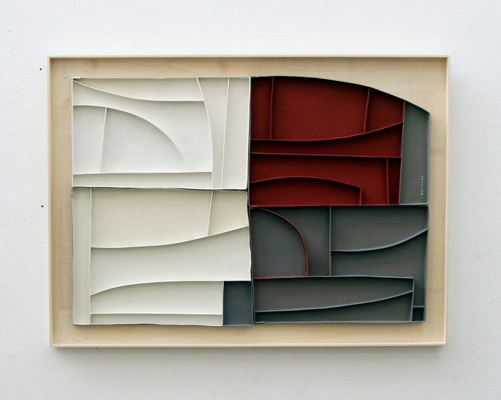 Formas en relieve - Collage de cartón-madera (100 x 140 x 7 cm)