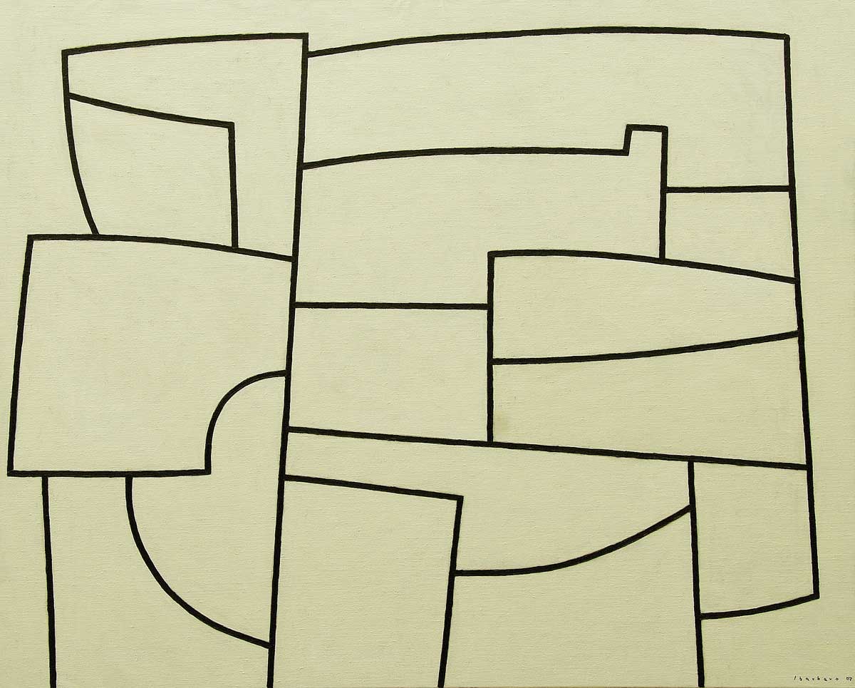 Puzzle con líneas negras - Óleo sobre tela (130 x 170 cm)