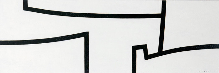 Marina en blanco y negro - Óleo sobre tela (50 x 150 cm)