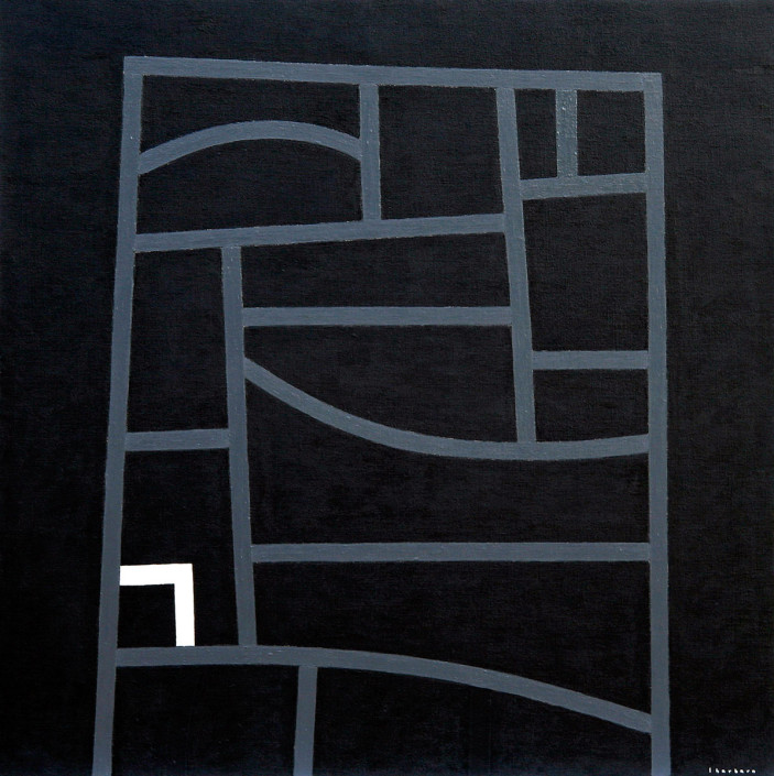Noche con luna II - Óleo sobre tela (200 x 200 cm)