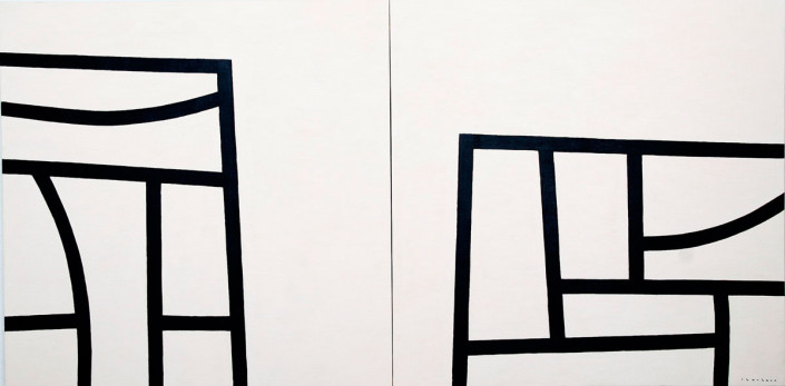 Estructura en movimiento - Díptico - Óleo sobre tela (100 x 200 cm)
