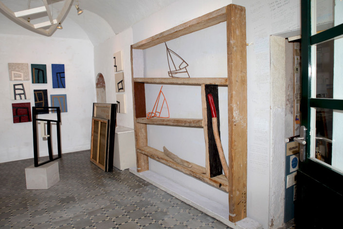 Interior, taller Cadaqués, estantería en madera - Madera (2,10 x 2,10 m)